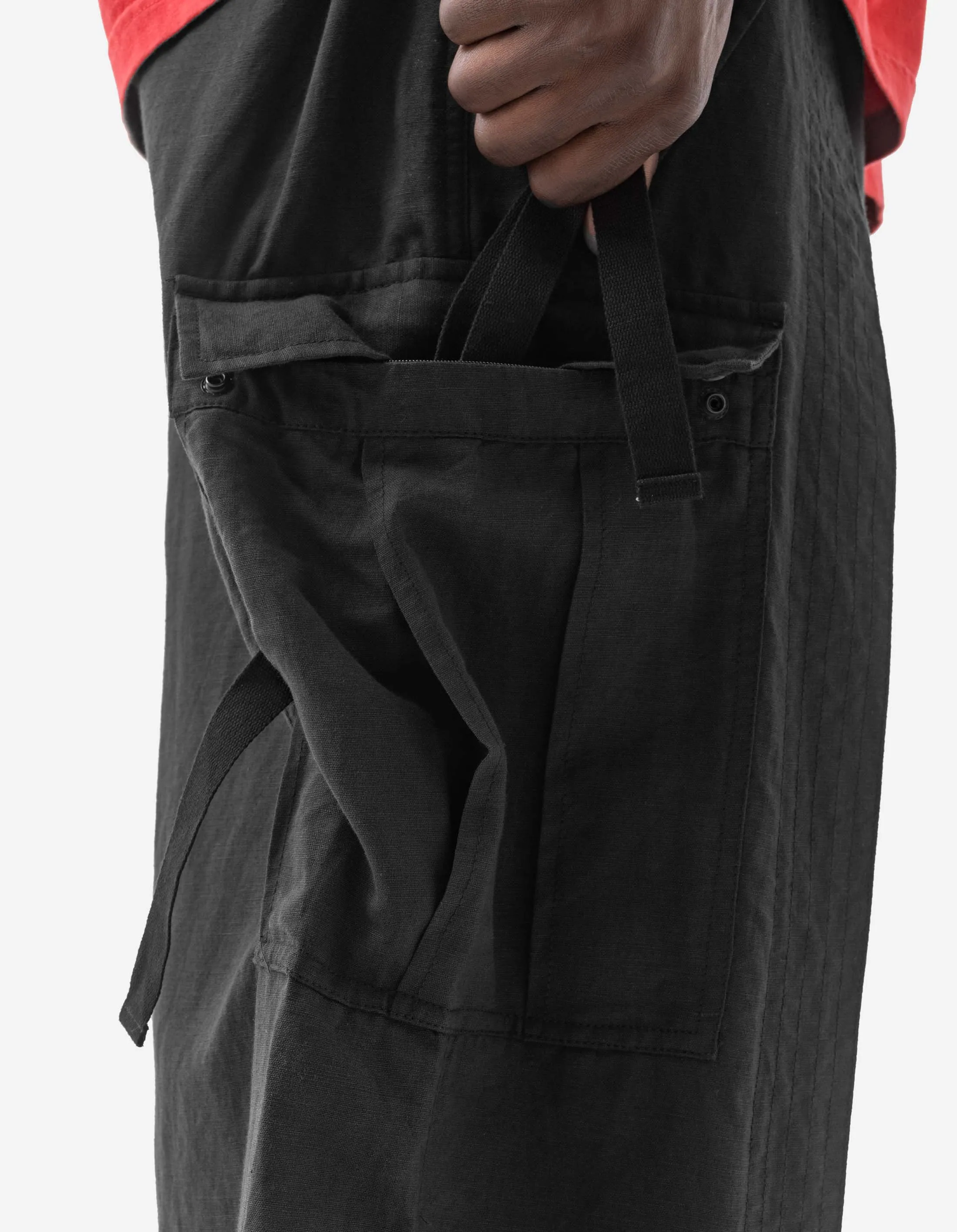 5329 Hakama Cargo Track Pants Black