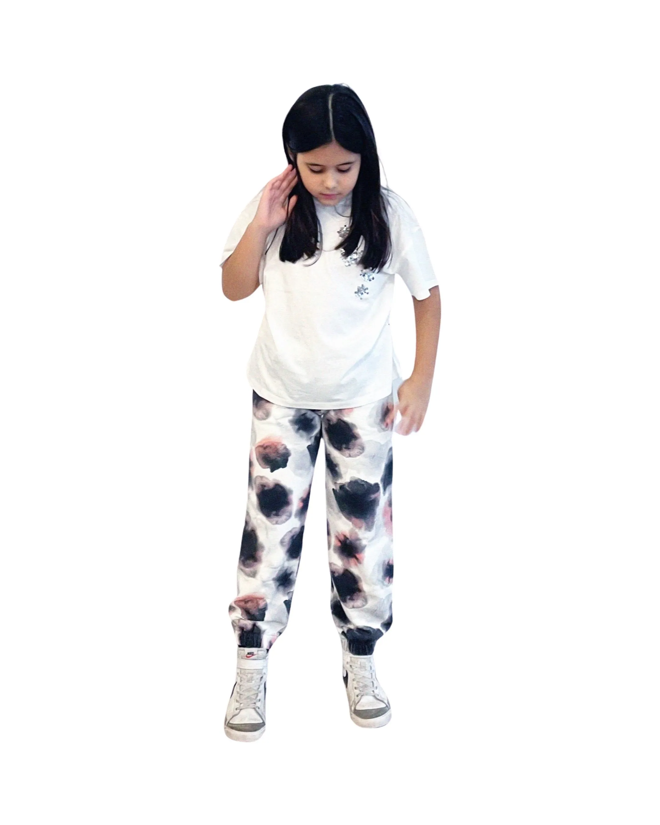 ABSTRACT PRINT TRACK PANTS