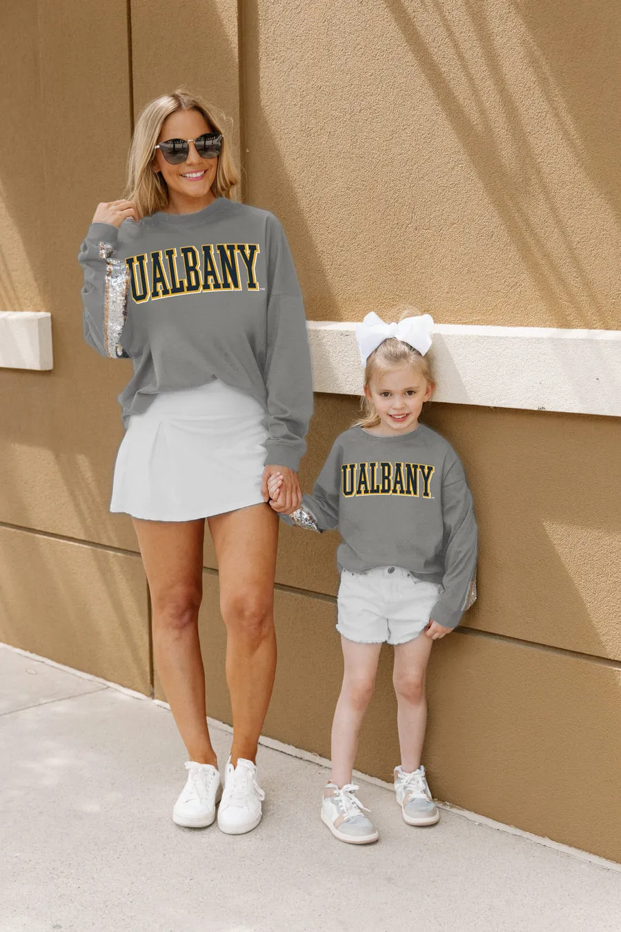 ALBANY GREAT DANES GUESS WHO'S BACK KIDS SEQUIN YOKE PULLOVER