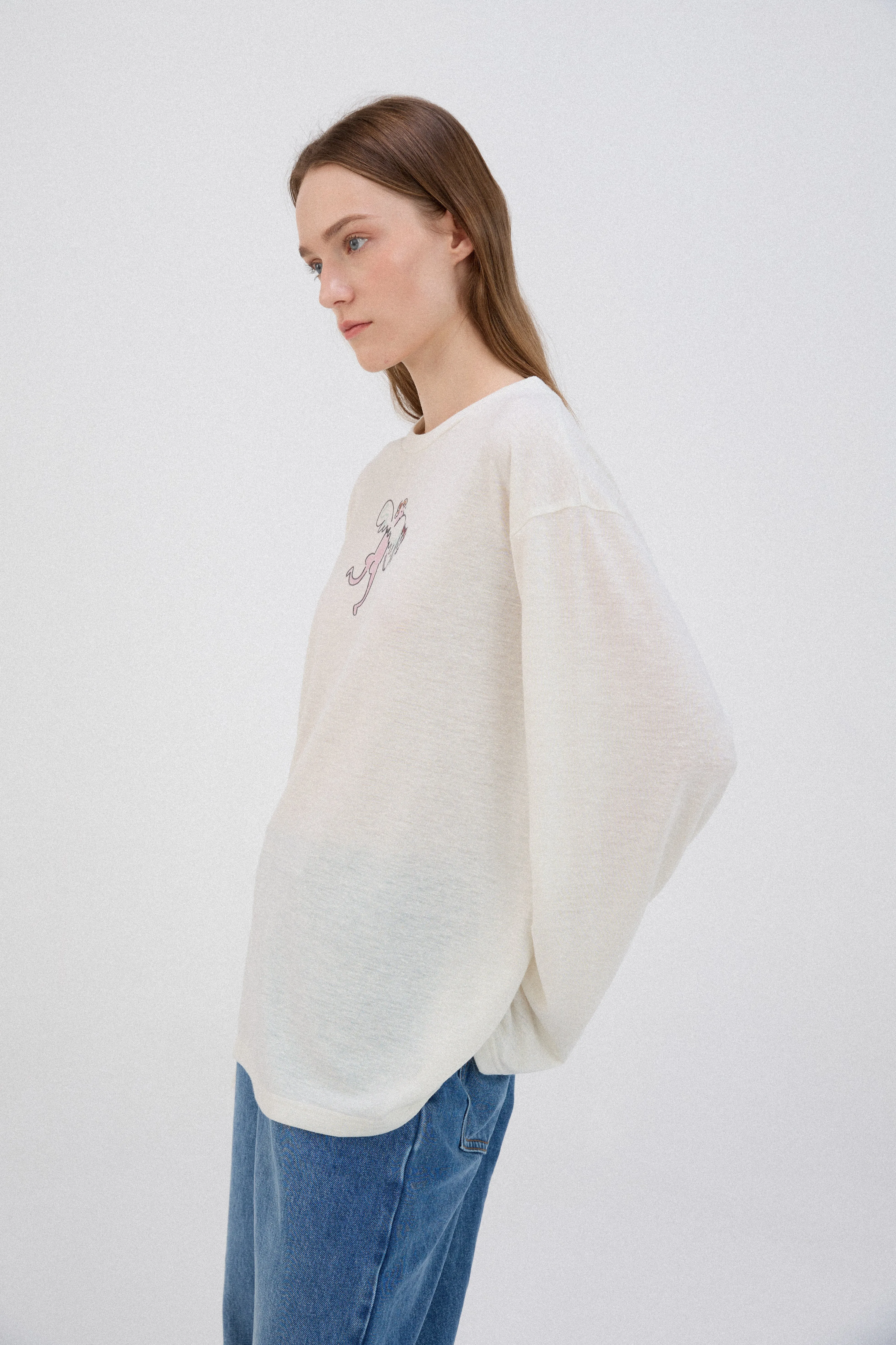 Angle Long sleeve Linen T-shirt x Ofelia Botella