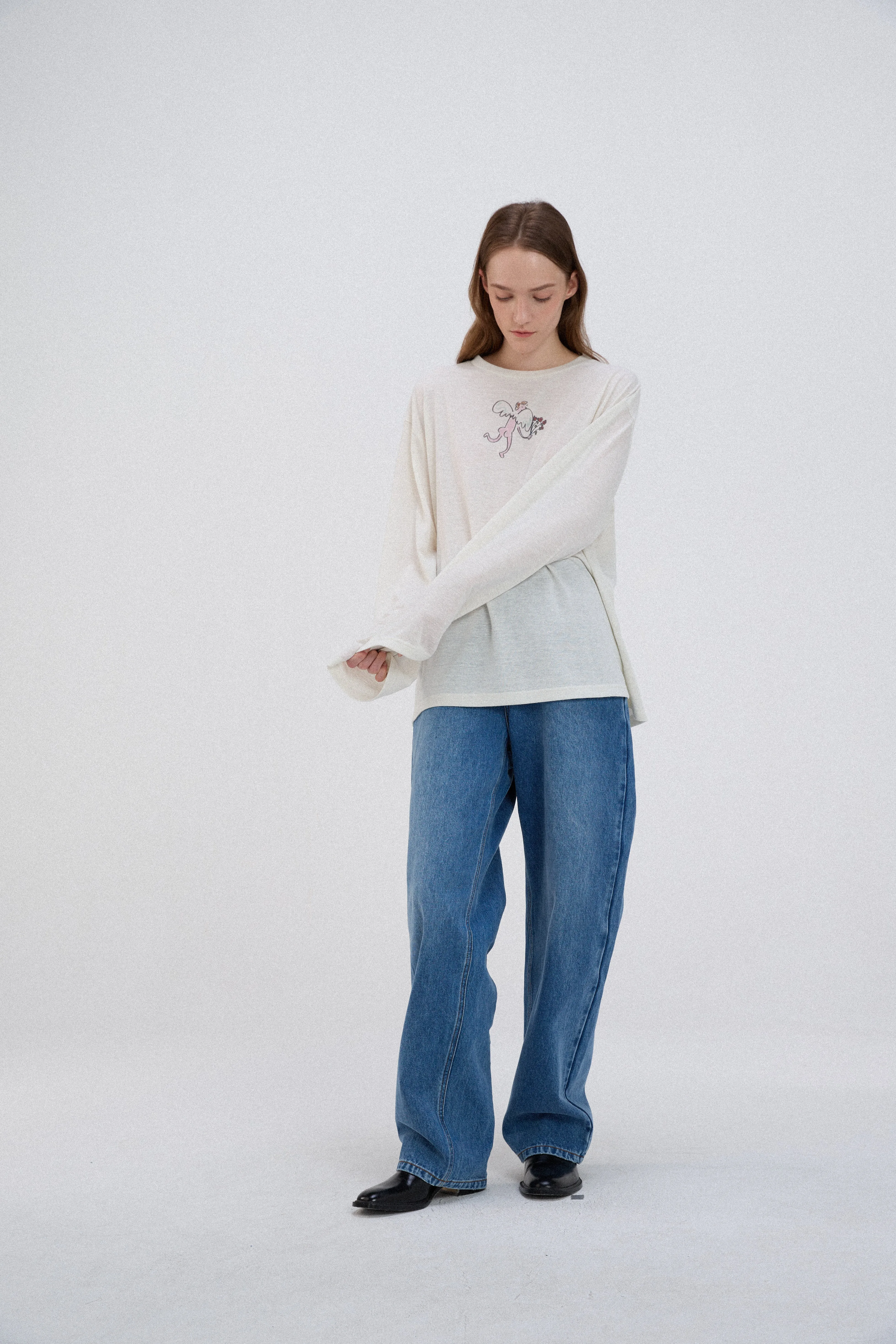 Angle Long sleeve Linen T-shirt x Ofelia Botella