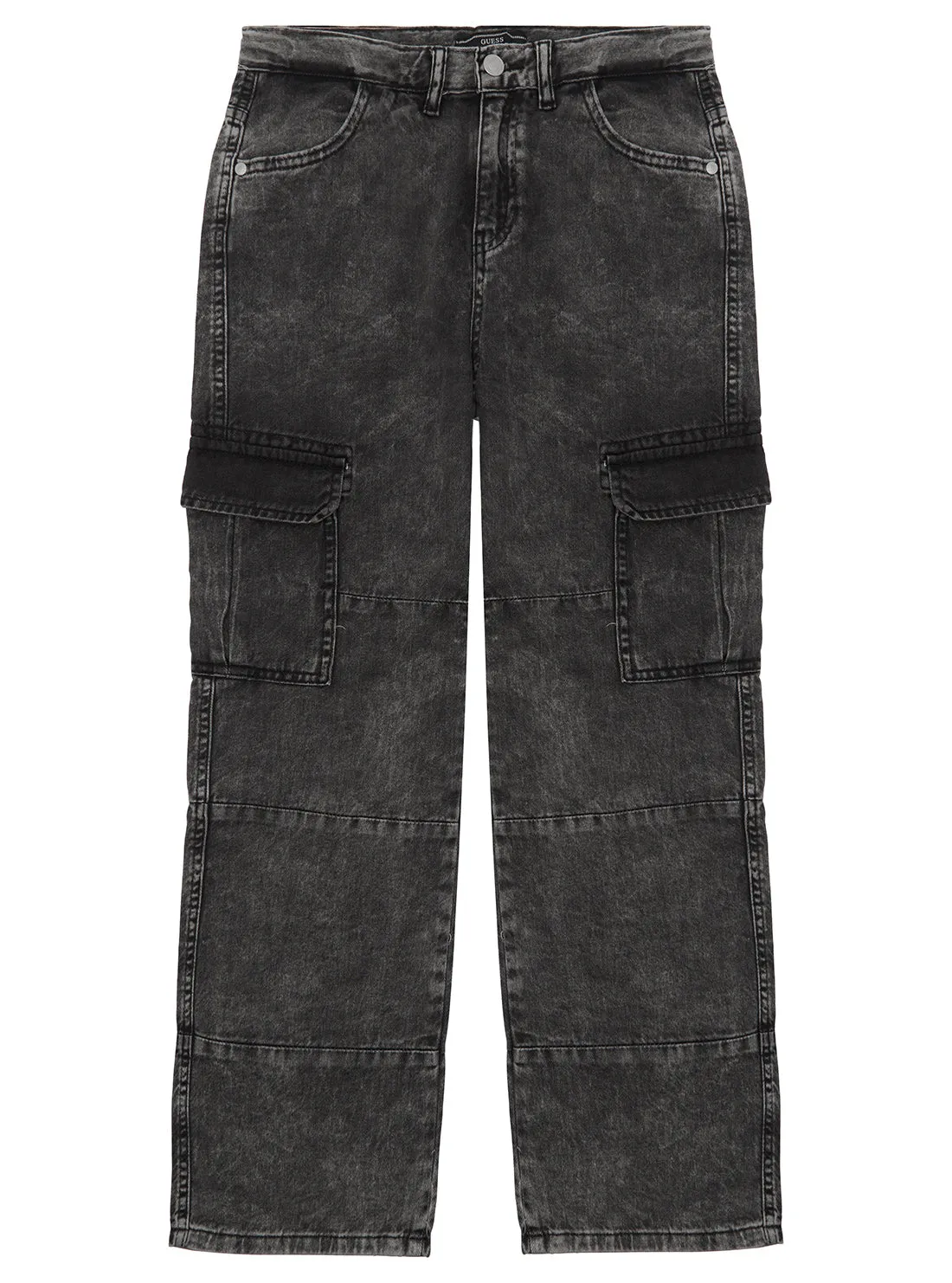 Black Denim Cargo Pants (7-16)