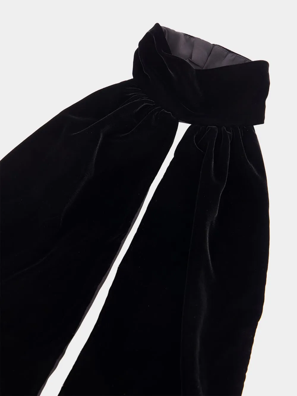 Black Stretch Velvet Jumpsuit