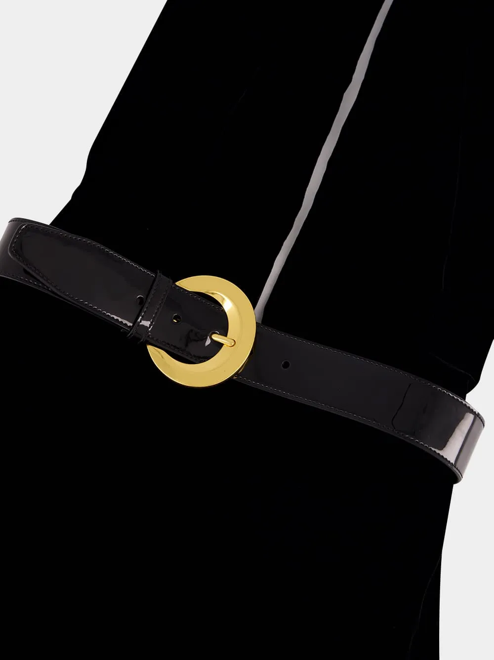 Black Stretch Velvet Jumpsuit