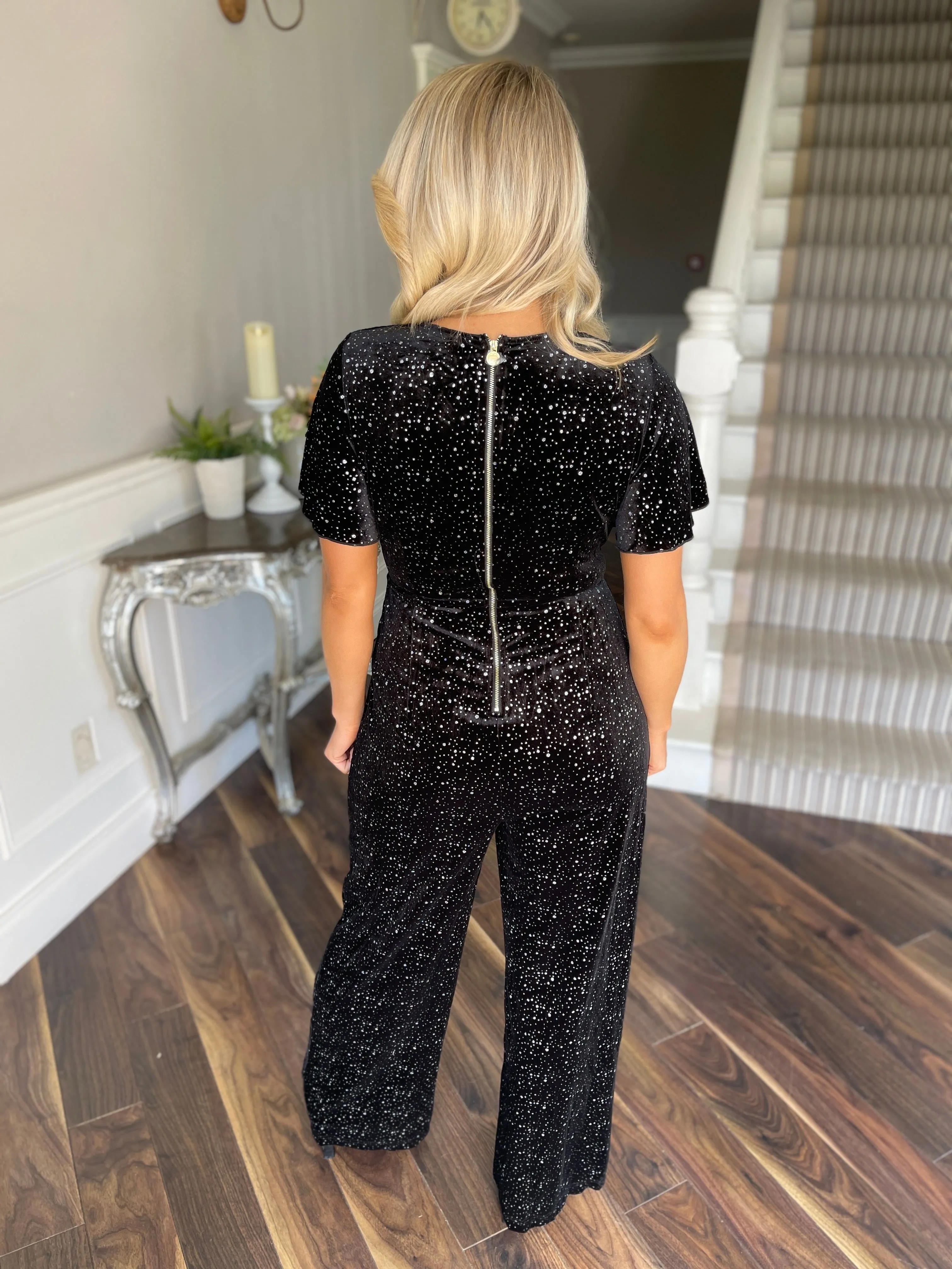 Black Velvet Sparkle Jumpsuit