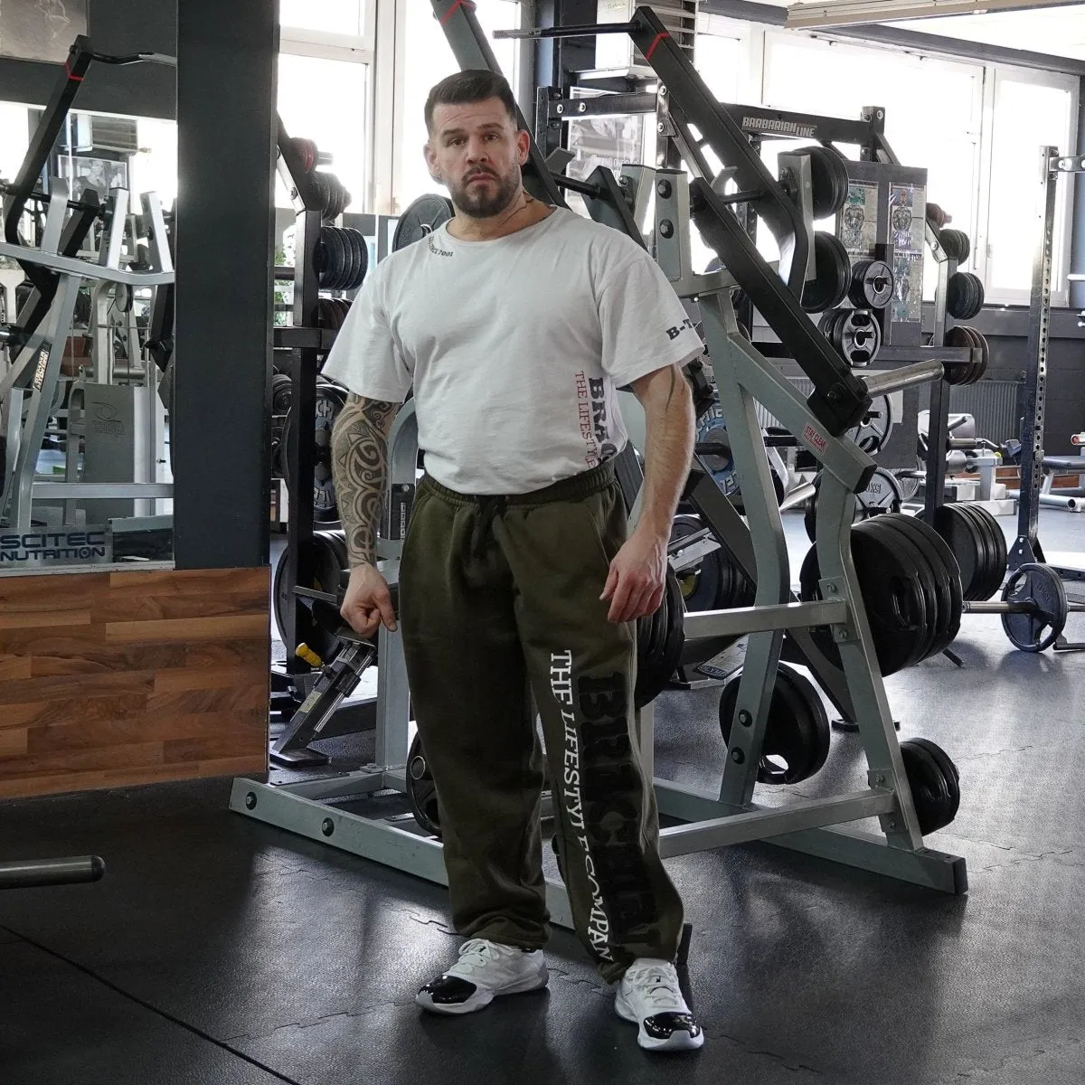 Brachial Tracksuit Trousers Gym - Military Green/Black