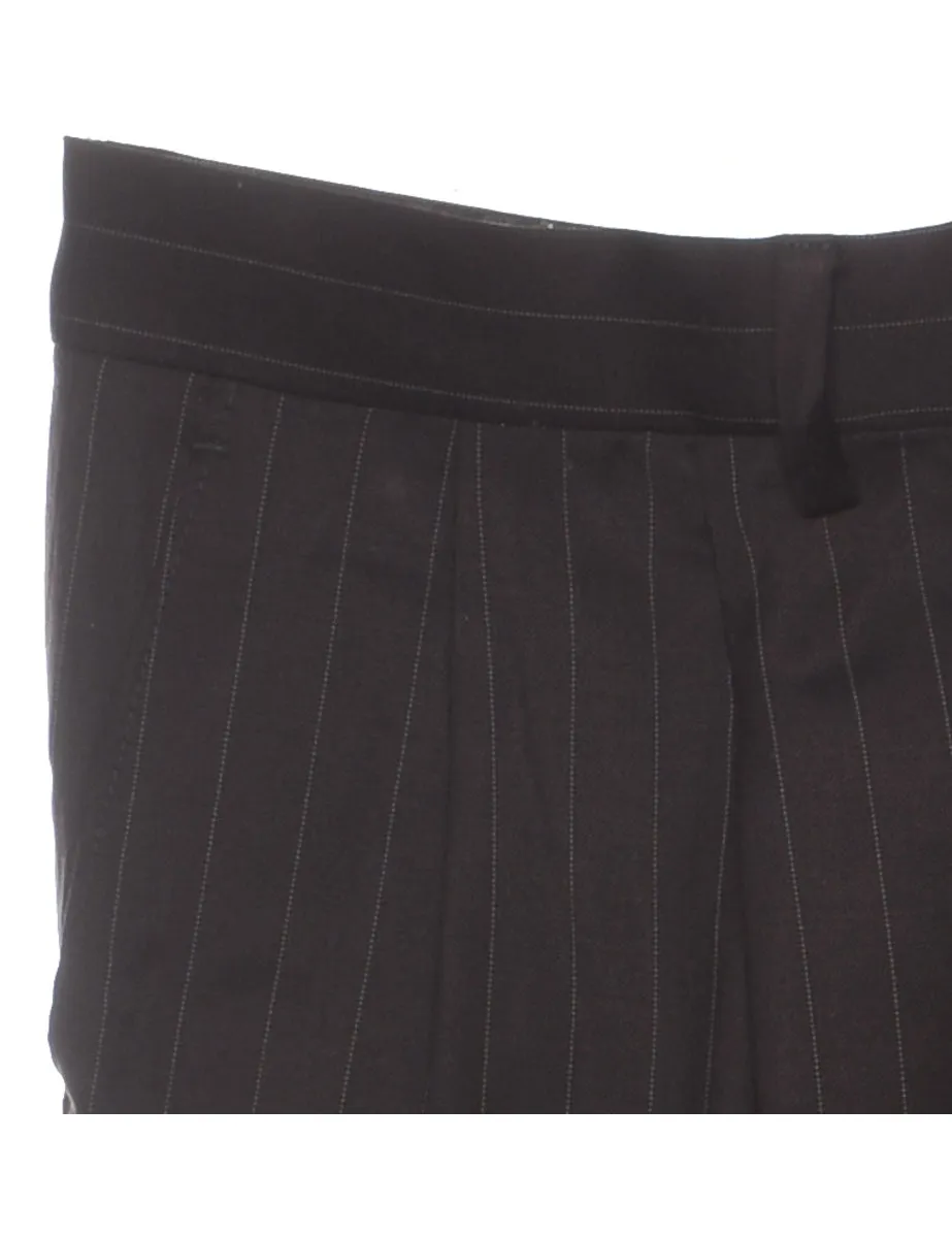 Chaps Black Striped Trousers - W34 L31