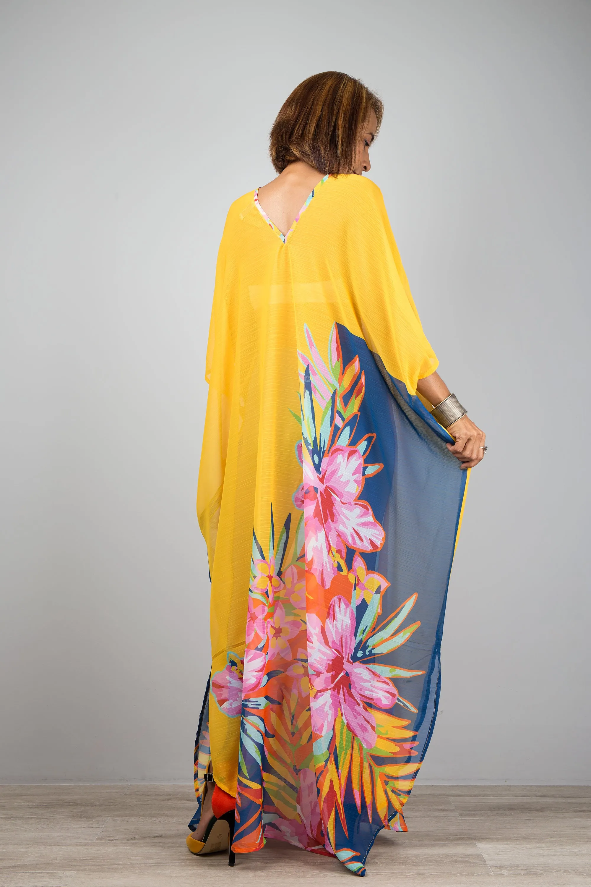 Chiffon kaftan maxi dress