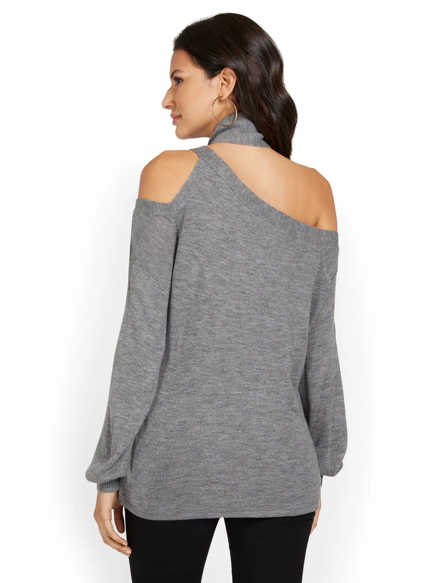 Cold-Shoulder Pullover Sweater
