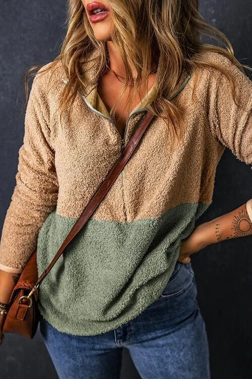 Cozy Choice Half Zip Faux Fleece Jacket