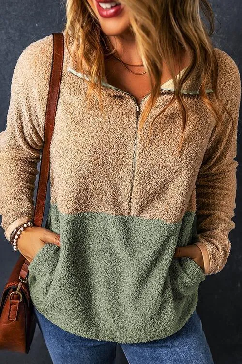 Cozy Choice Half Zip Faux Fleece Jacket