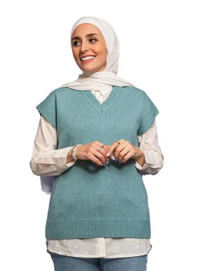 Deep-Aqua Cut Pullover