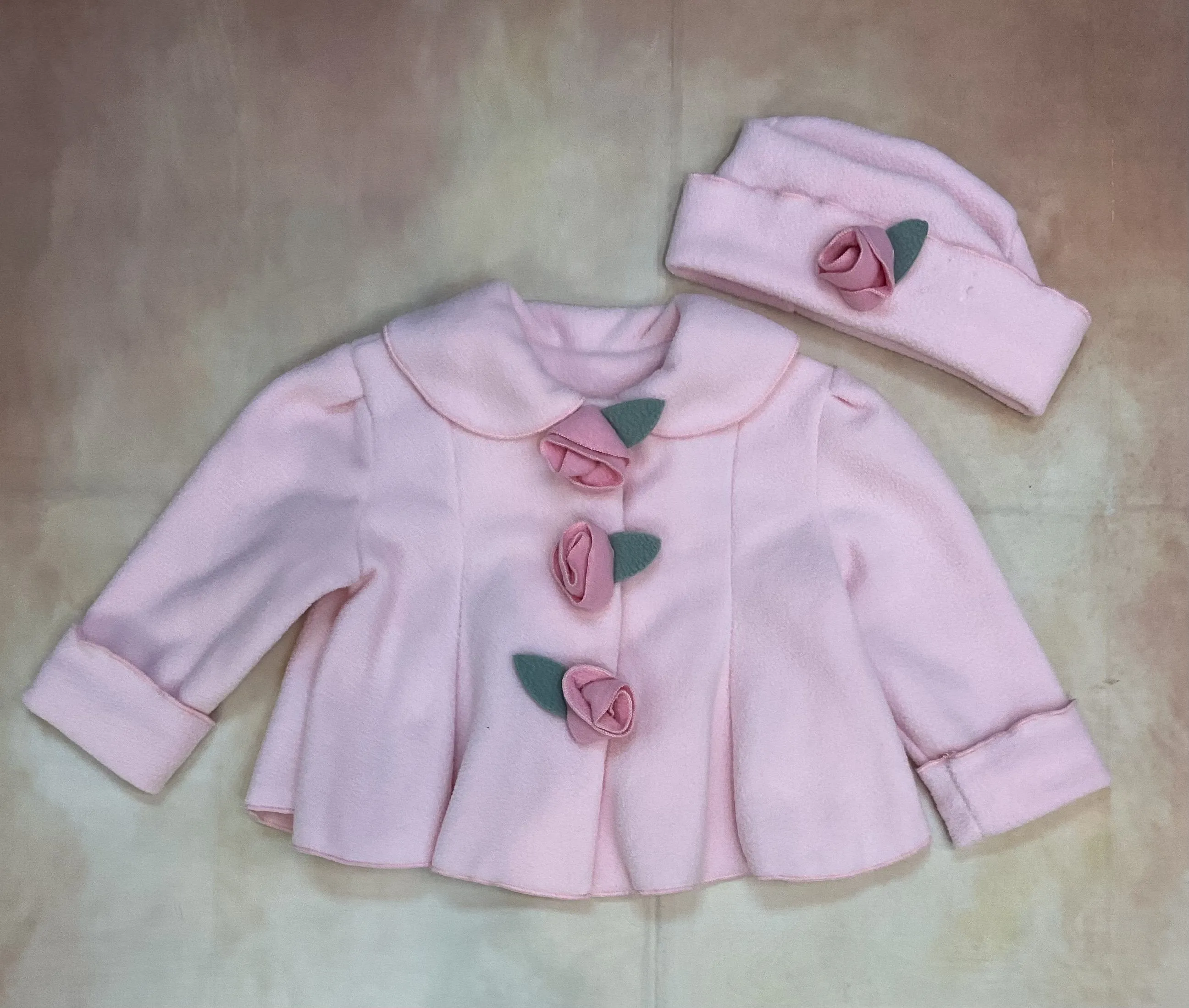 Fleece  Pink Garden Jacket with Hat