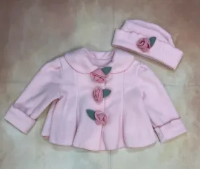 Fleece  Pink Garden Jacket with Hat
