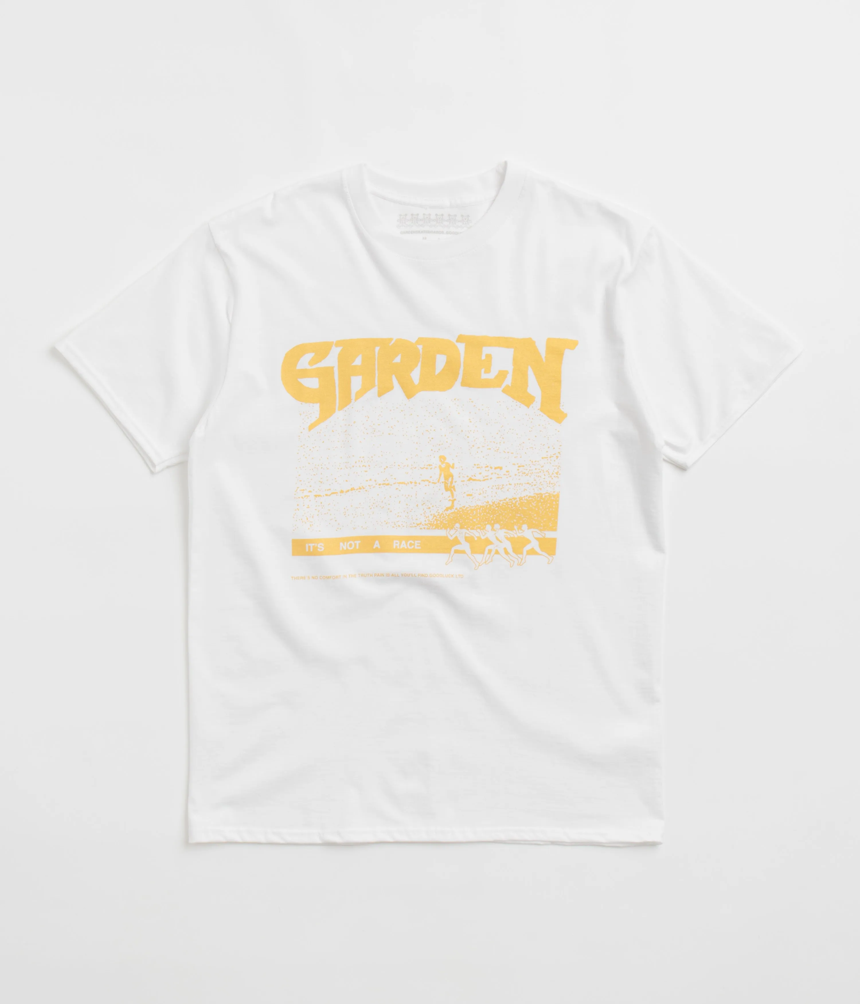 Garden Not A Race T-Shirt - White / Gold