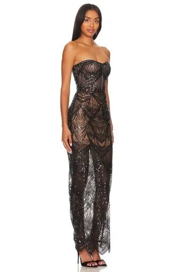 Giselle Black Maxi Dress - S