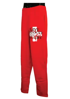 *Give Blood Play Rugby Sweatpants / RED