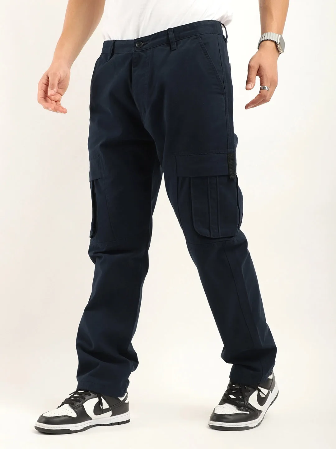 Grind Navy Plus Size Denim Cargo