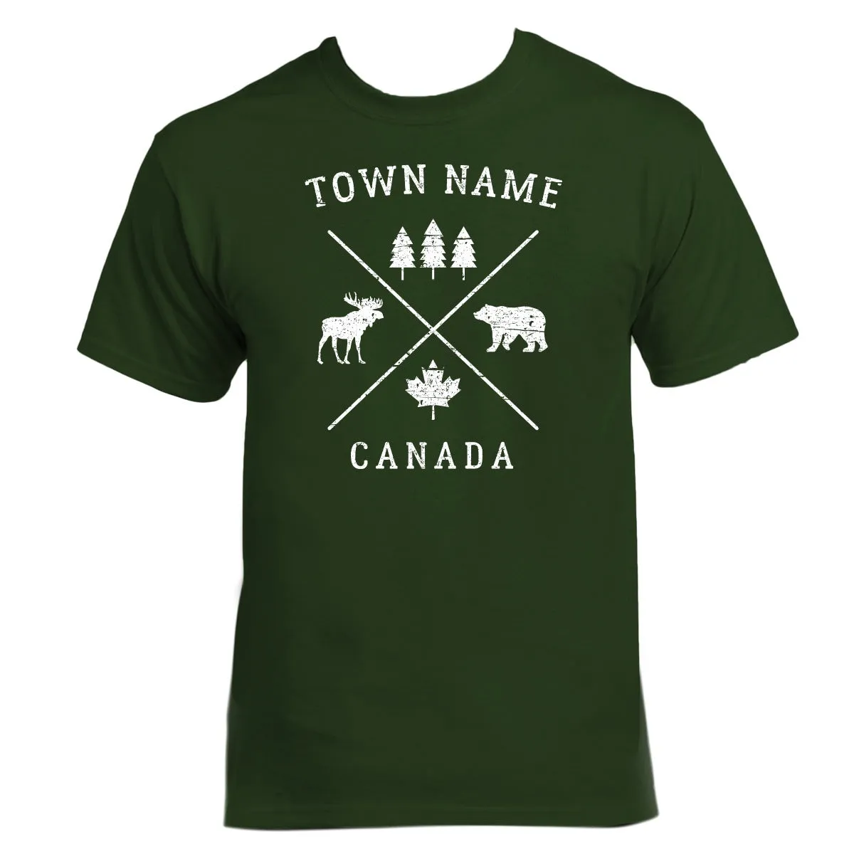KAPUSKASING ADULT CROSSED ICON  - FOREST GREEN
