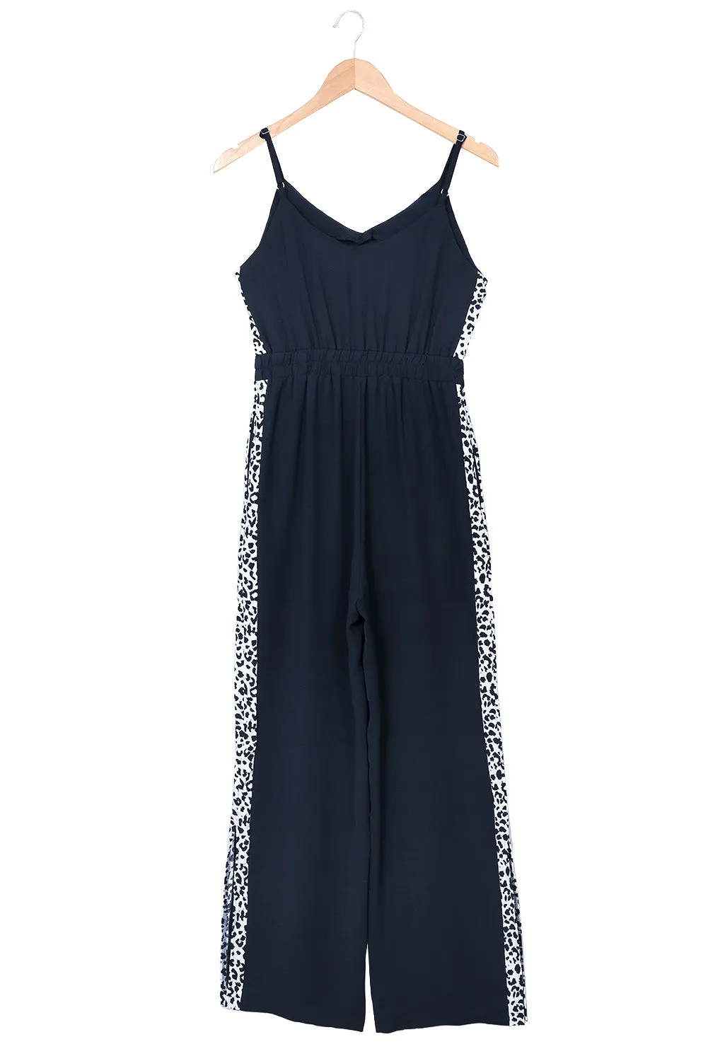 Leopard Patchwork Wide Leg Jumpsuit