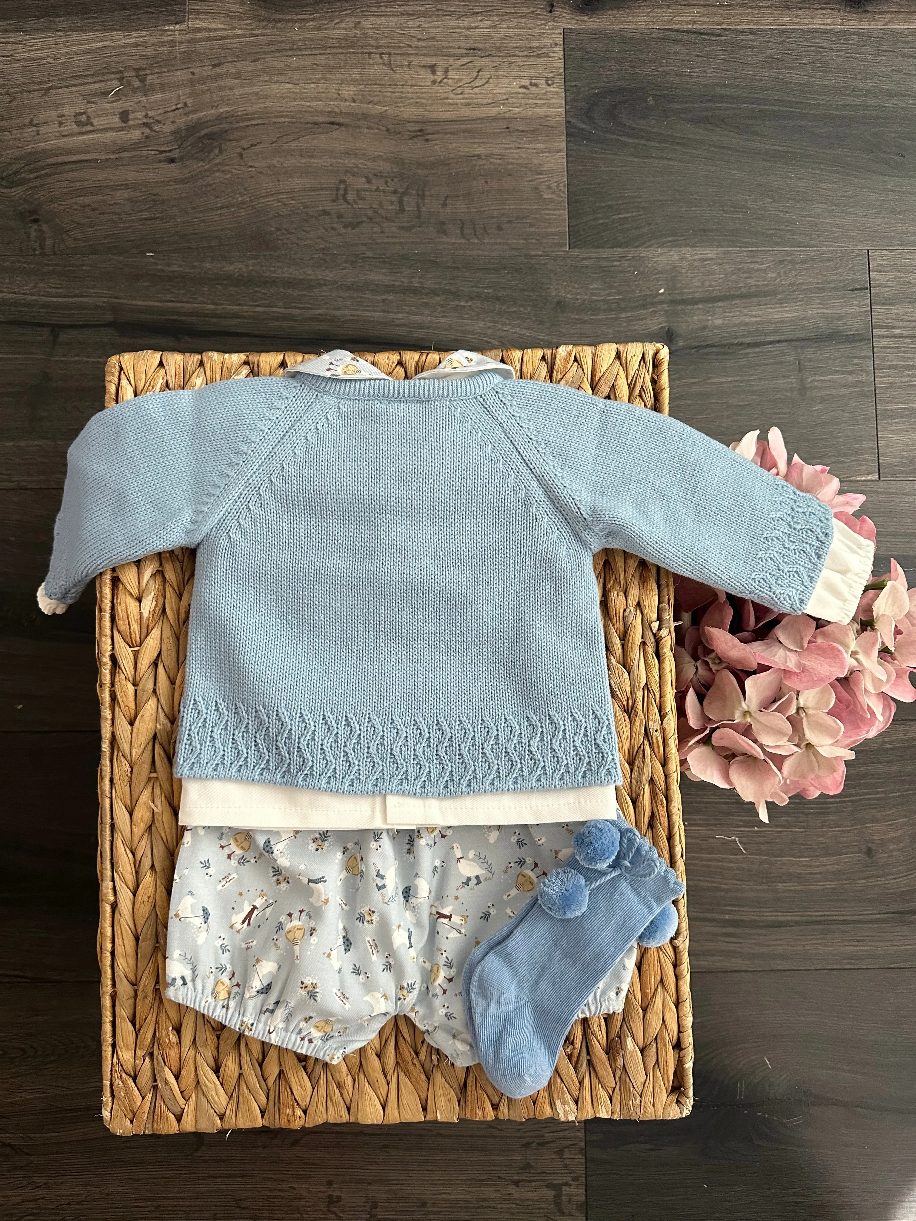 Lucas Knitted Cardigan with Cute Docks Short and Shirt