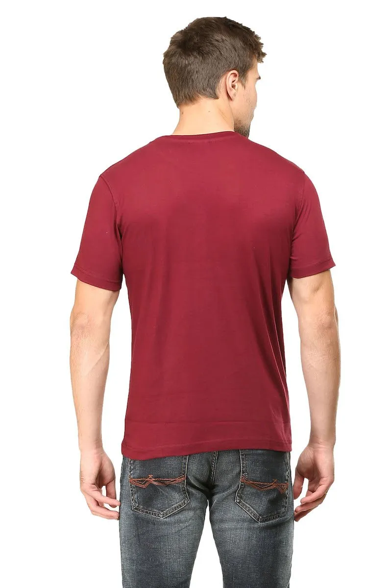Maroon Plain Round Neck T-Shirt