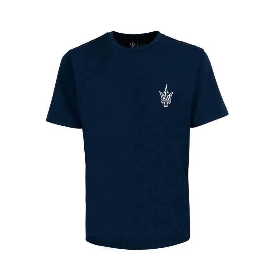 Maserati Trident Logo T-Shirt - Navy