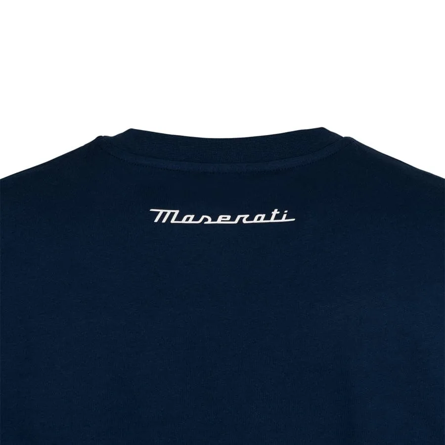 Maserati Trident Logo T-Shirt - Navy