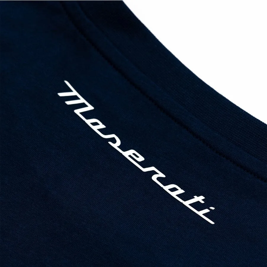 Maserati Trident Logo T-Shirt - Navy