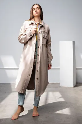 Mineral Washed Button Down Shacket
