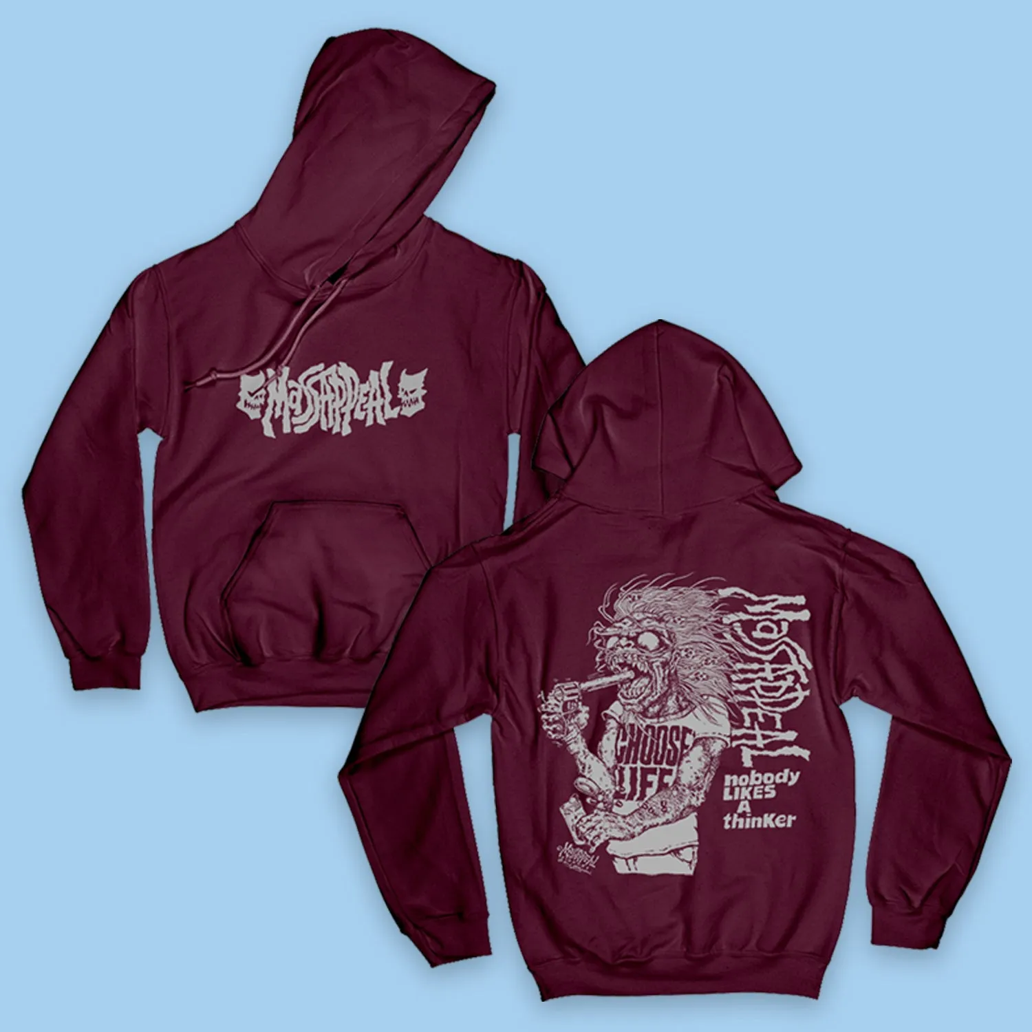 Nobody Likes A Thinker Hoodie (Maroon)