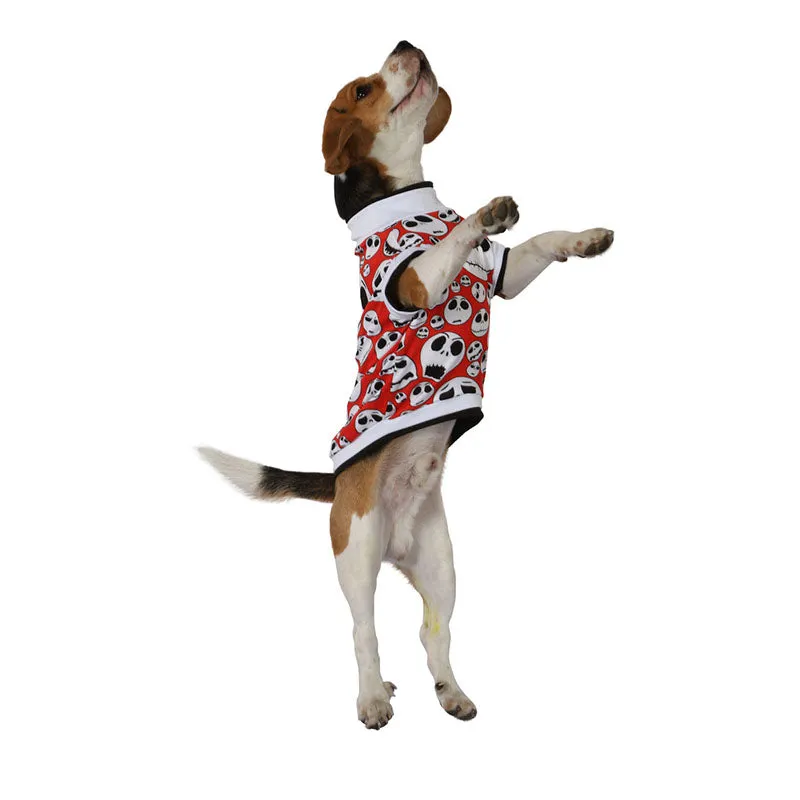 Pawsindia Skull T-Shirt For Dog, Red