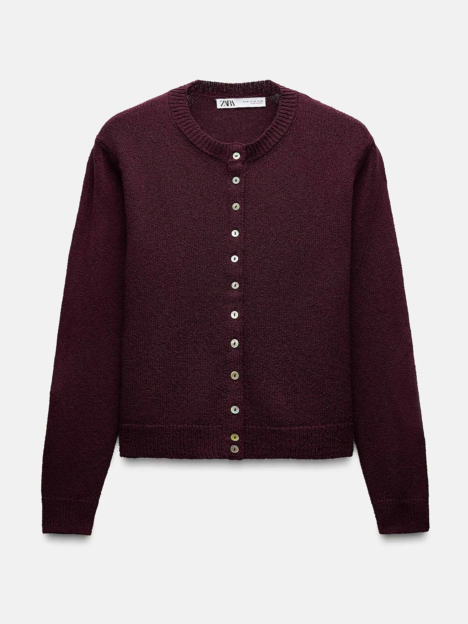 Plain knit cardigan