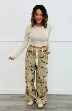 POL Beige Camo Twill Cargo Pants (Reg)