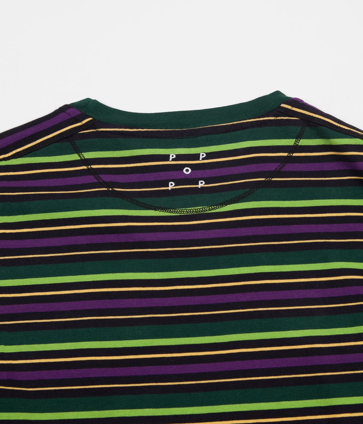 Pop Trading Company Alpine Stripe Logo Long Sleeve T-Shirt - Eggplant