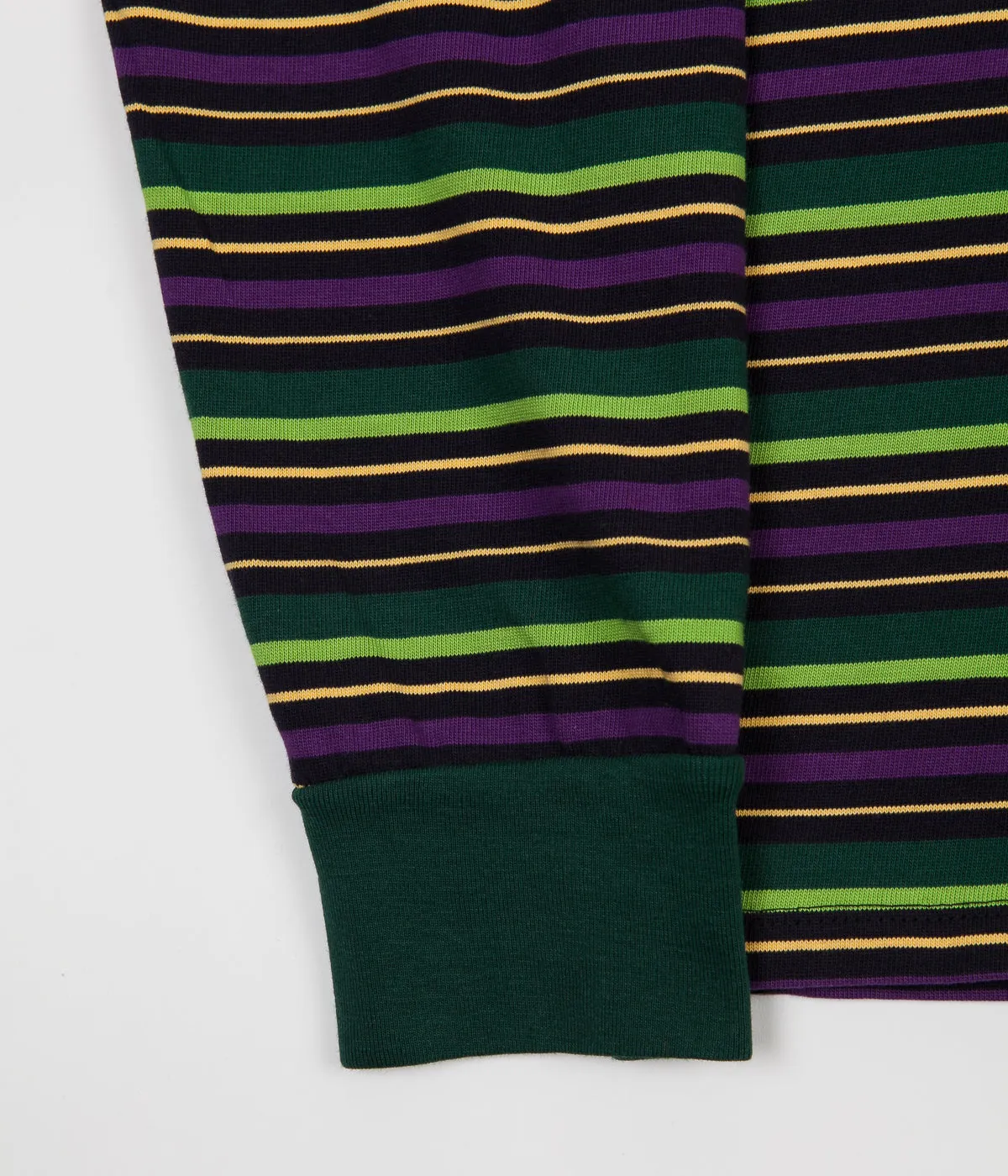 Pop Trading Company Alpine Stripe Logo Long Sleeve T-Shirt - Eggplant