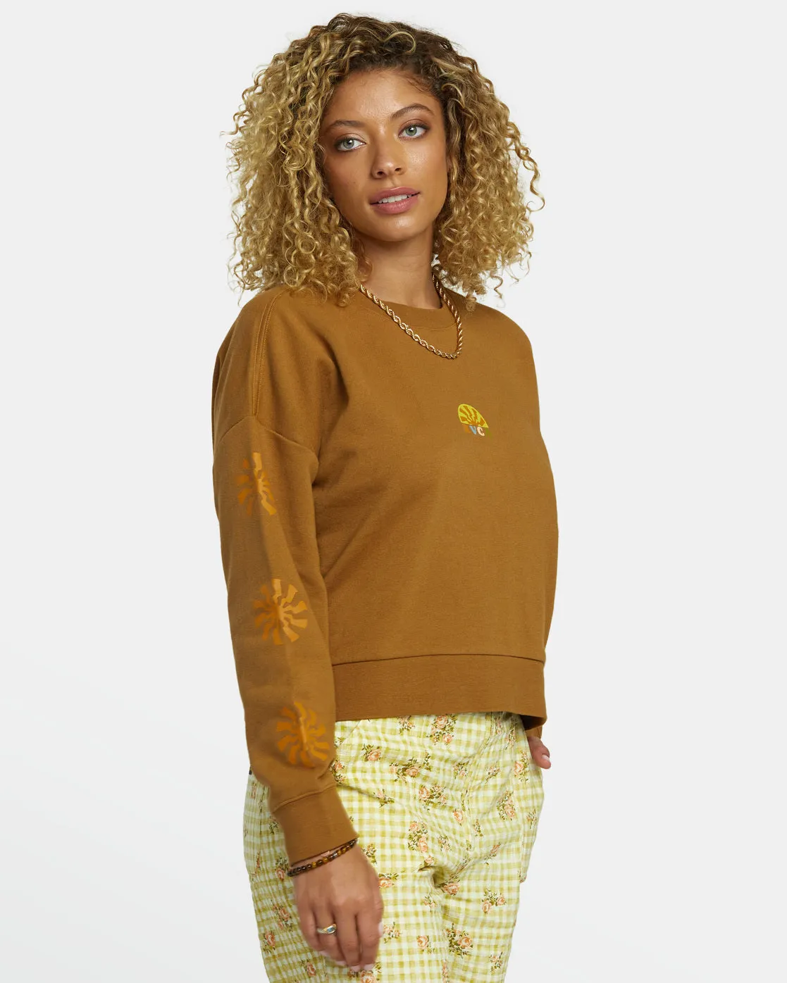 Shine Cropped Sweatshirt - Sienna