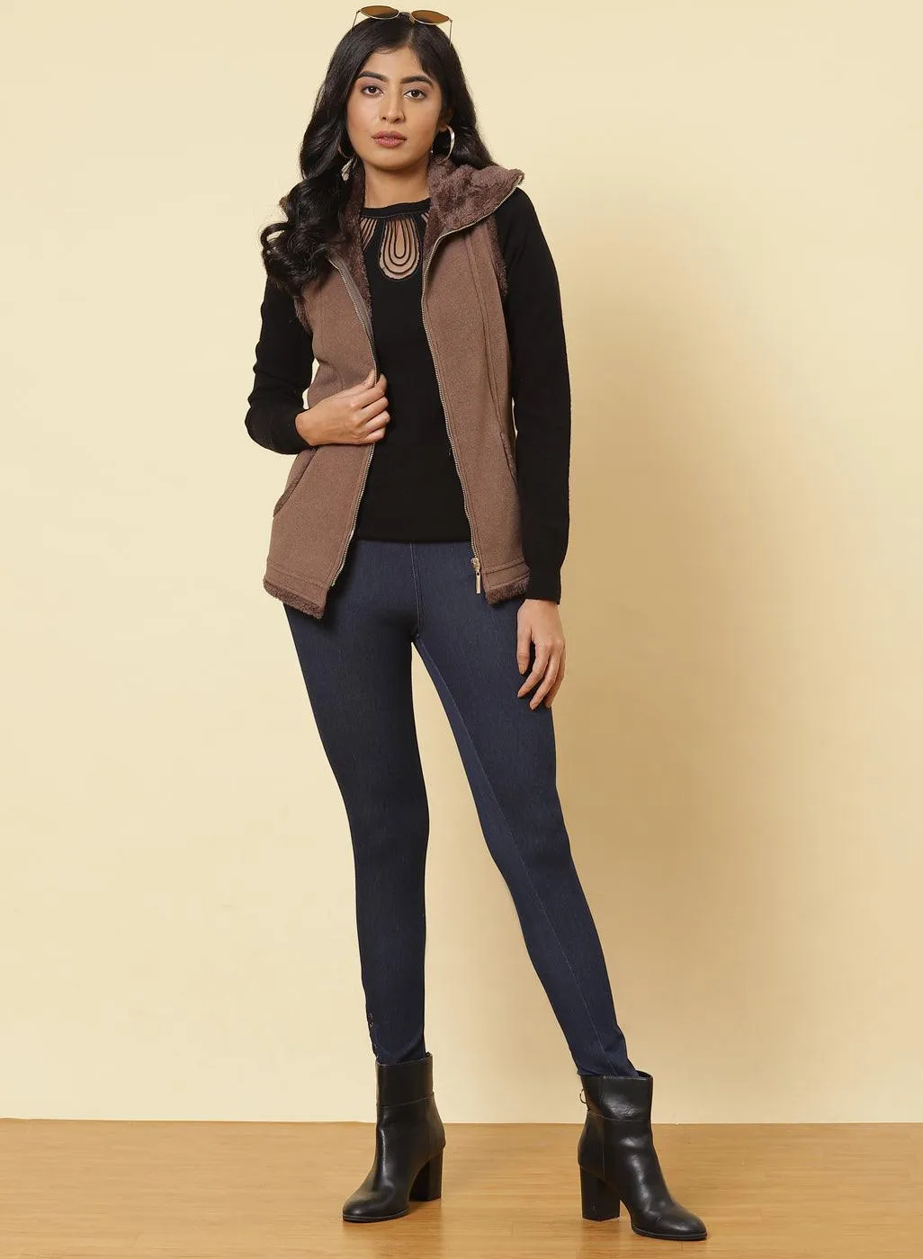 Slate Grey Fleece Zipper Jacket