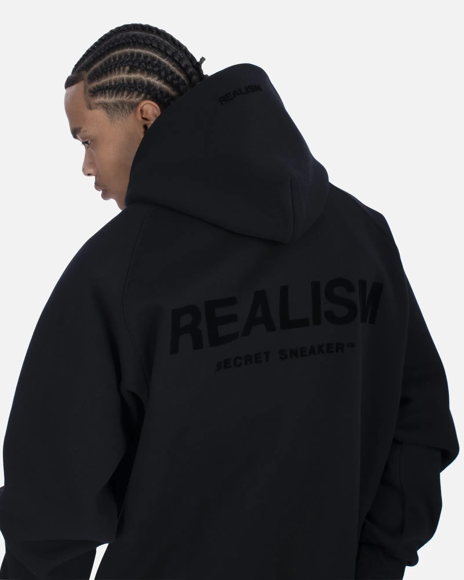 SSS REALISM BACK LOGO HOODIE OBSIDIAN