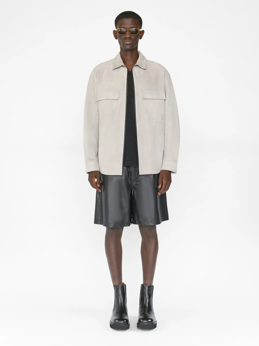 Suede Shirt -- Smoke Grey