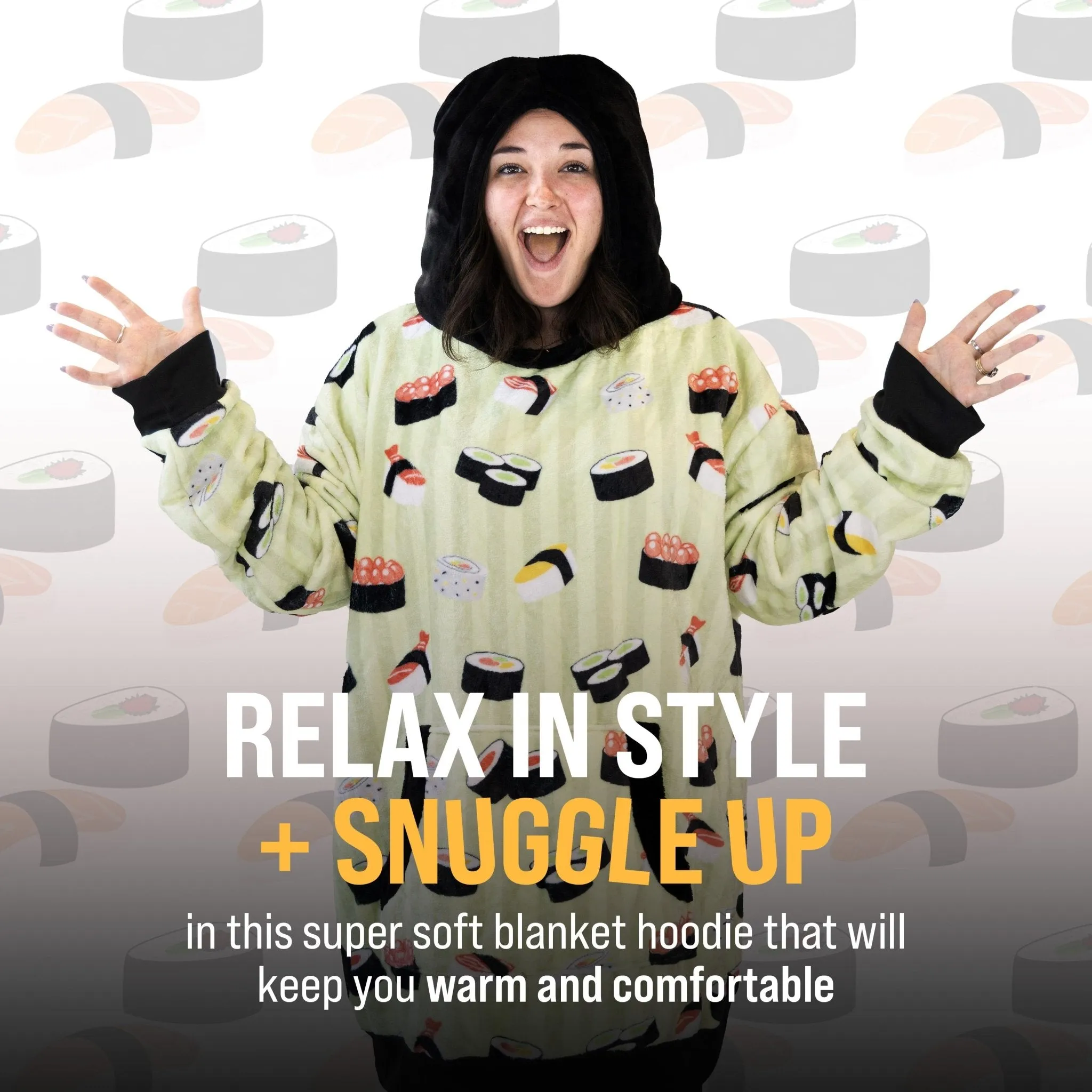 Sushi Snugible | Blanket Hoodie & Pillow