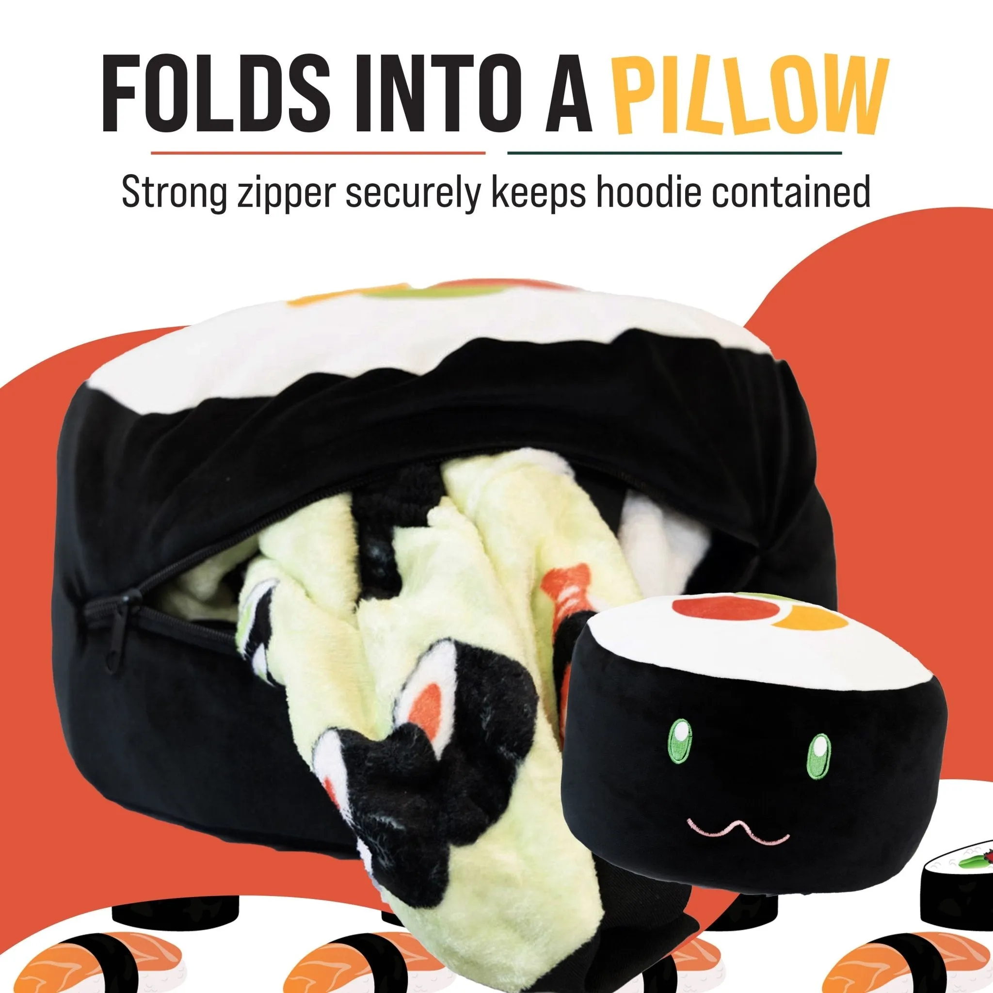 Sushi Snugible | Blanket Hoodie & Pillow