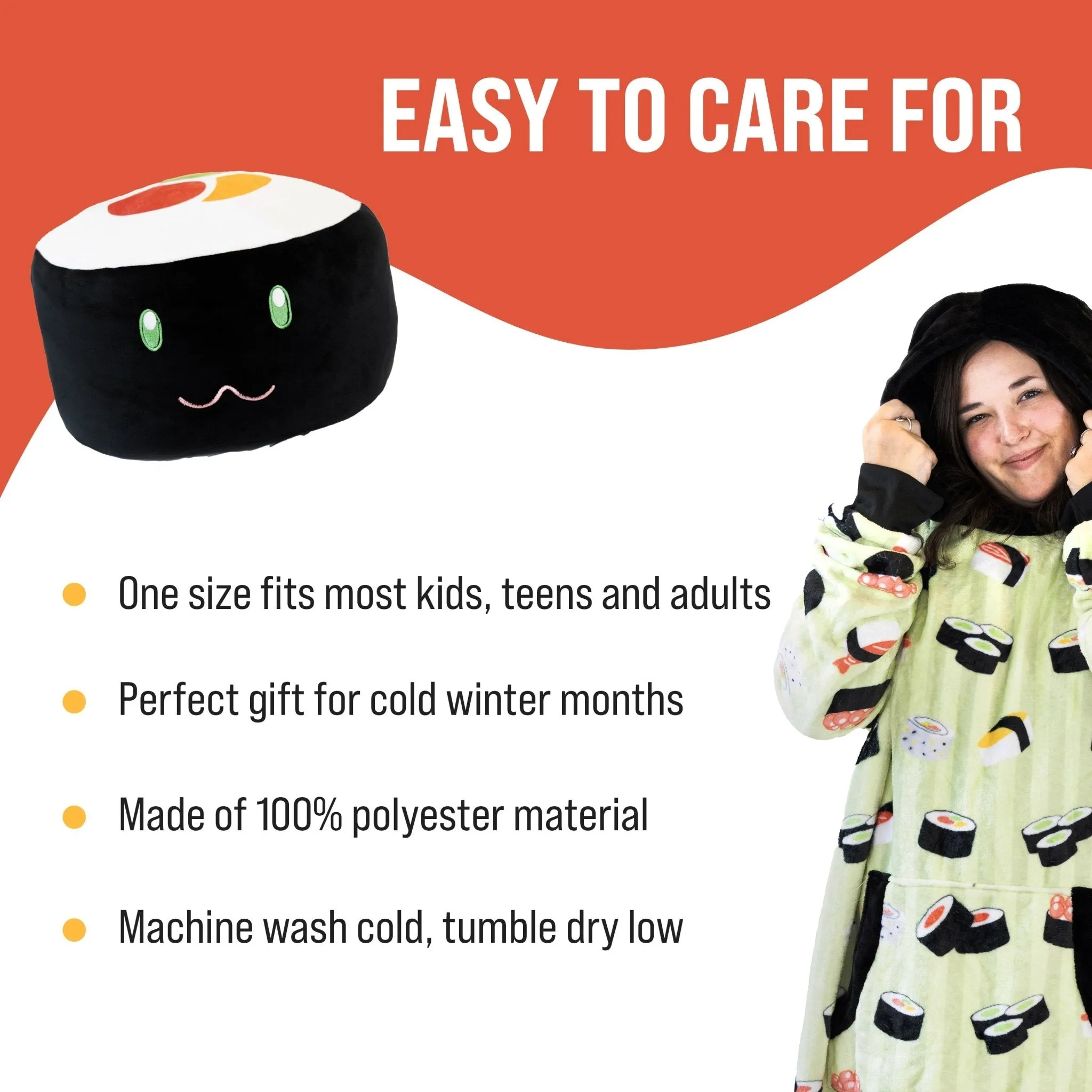Sushi Snugible | Blanket Hoodie & Pillow