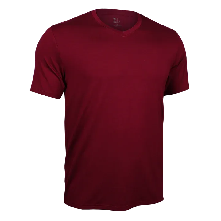 T-shirt col en V Luxury Merlot