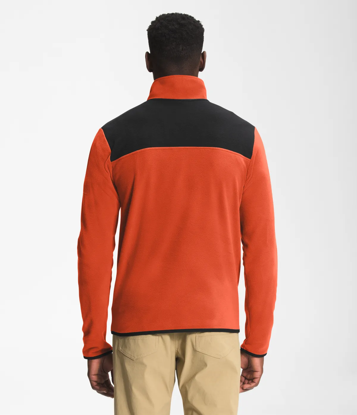 'The North Face' Men's TKA Glacier Snap Pullover - Burnt Ochre / TNF Black