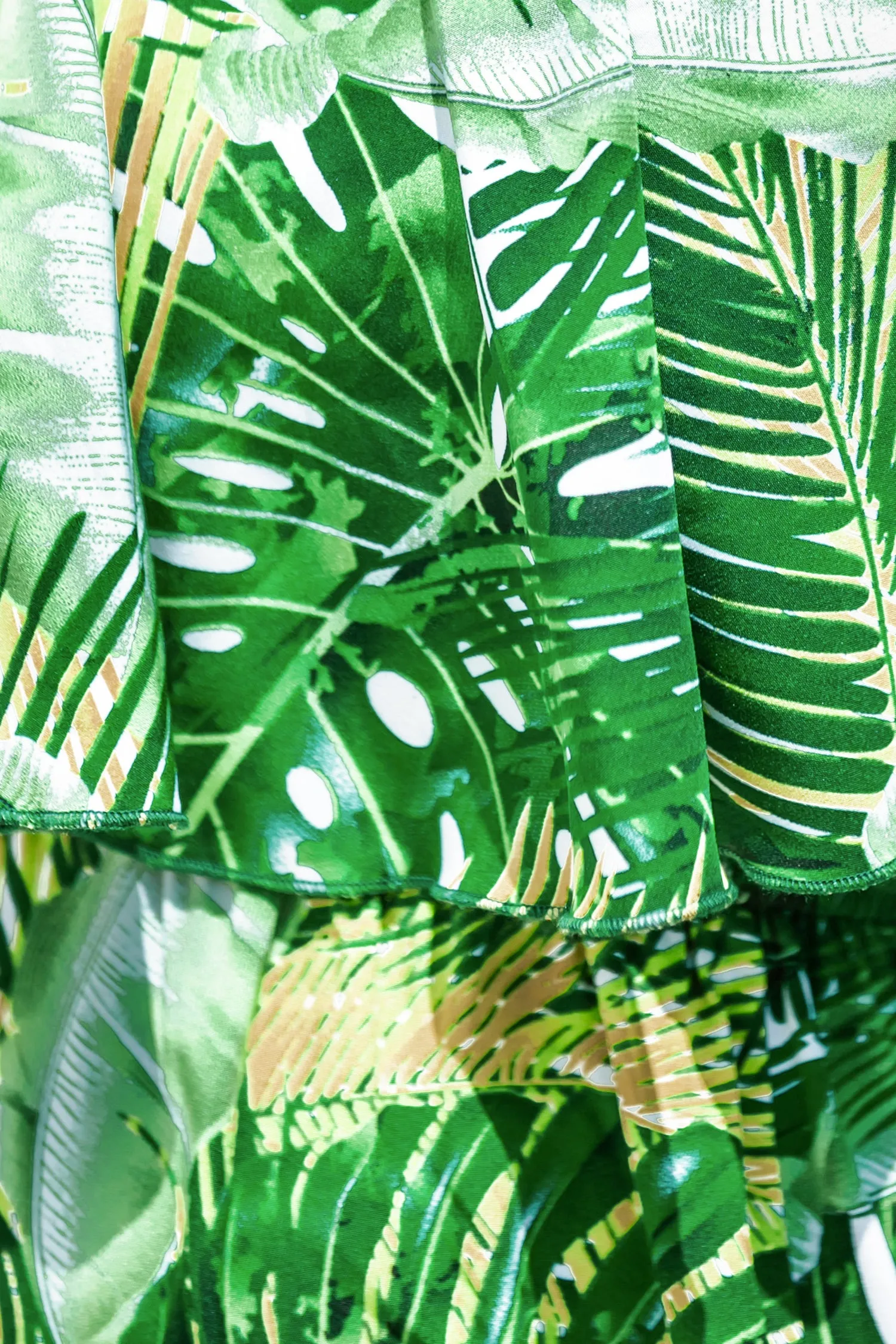 Tropical Leaf Print Cami Maxi Dress