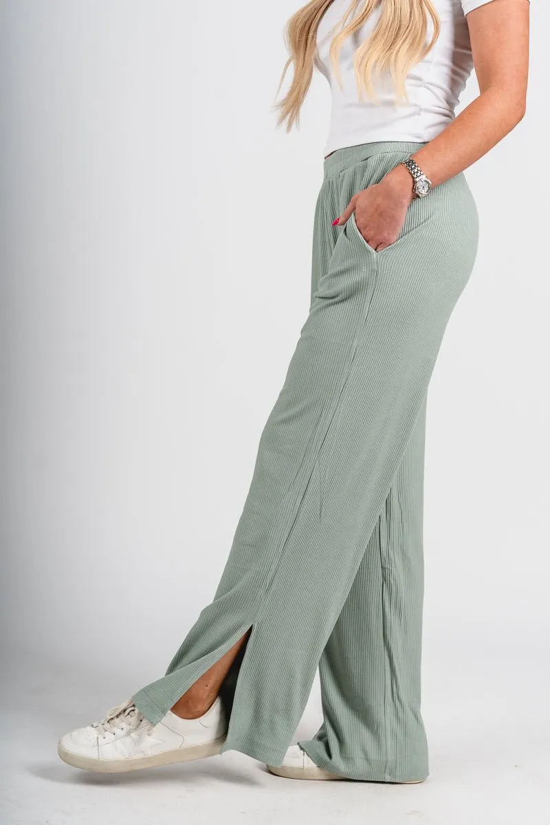 Wide leg sweatpants iceberg green