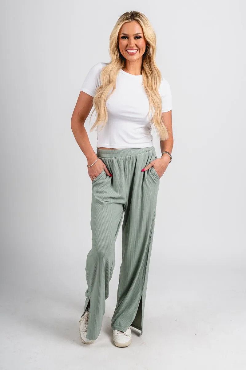 Wide leg sweatpants iceberg green