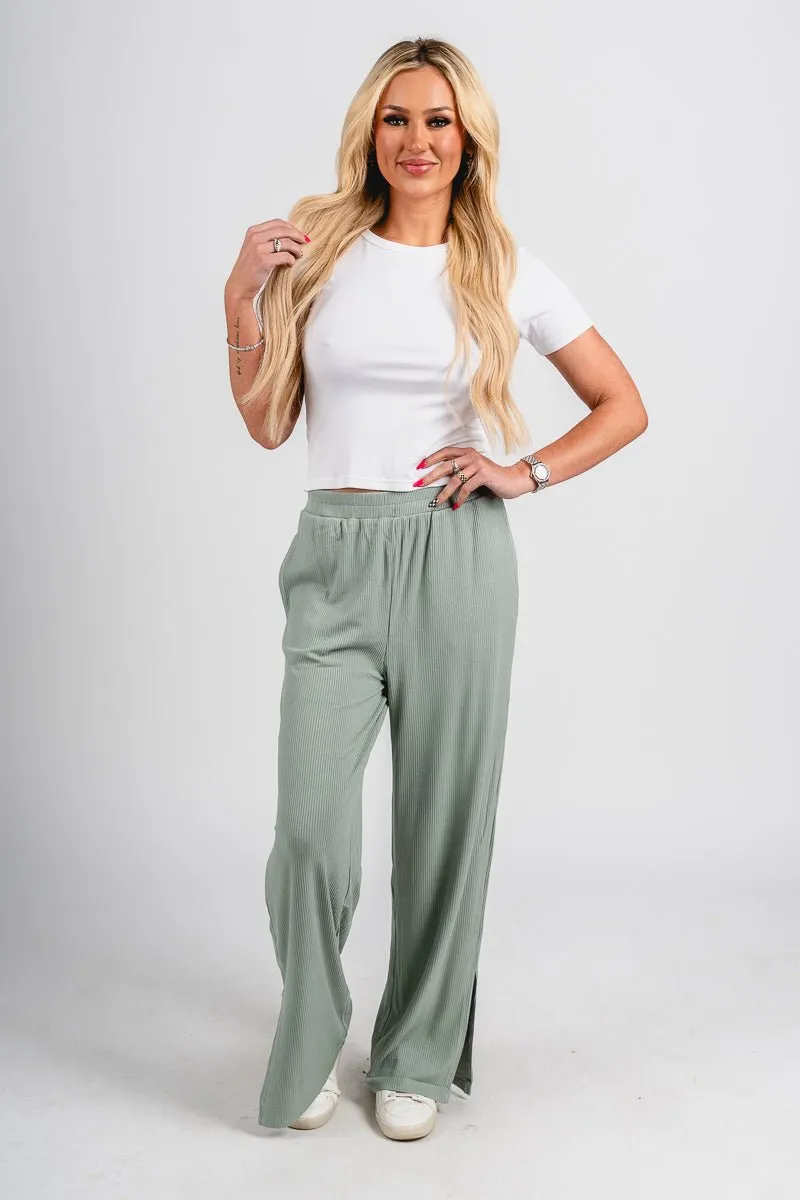 Wide leg sweatpants iceberg green