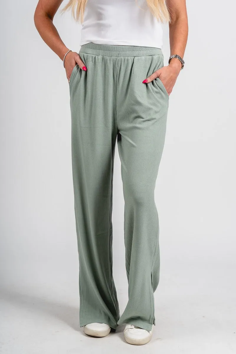 Wide leg sweatpants iceberg green